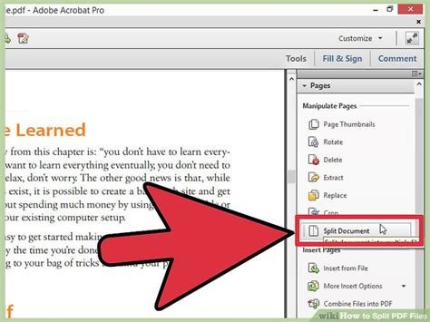 how to separate pages in adobe acrobat reader|How to split PDF files .